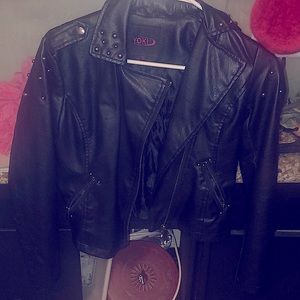 Small black kids (girl) leather jacket